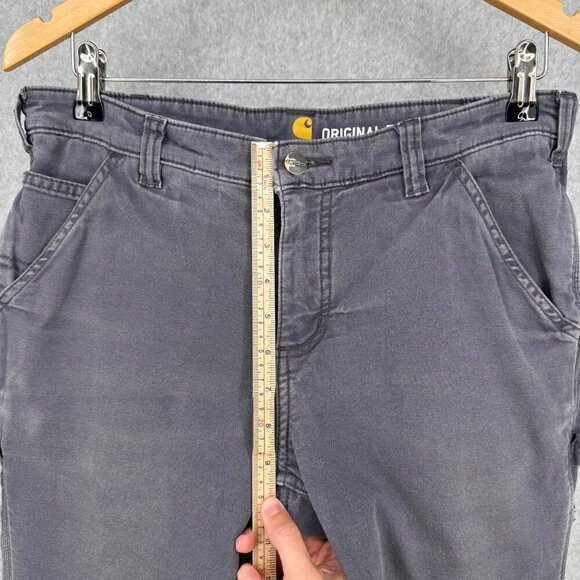 Carhartt Womens Fleece-Lined Crawford Pants Size 8 Reg Coal Gray Work Distressed - Picture 12 of 14